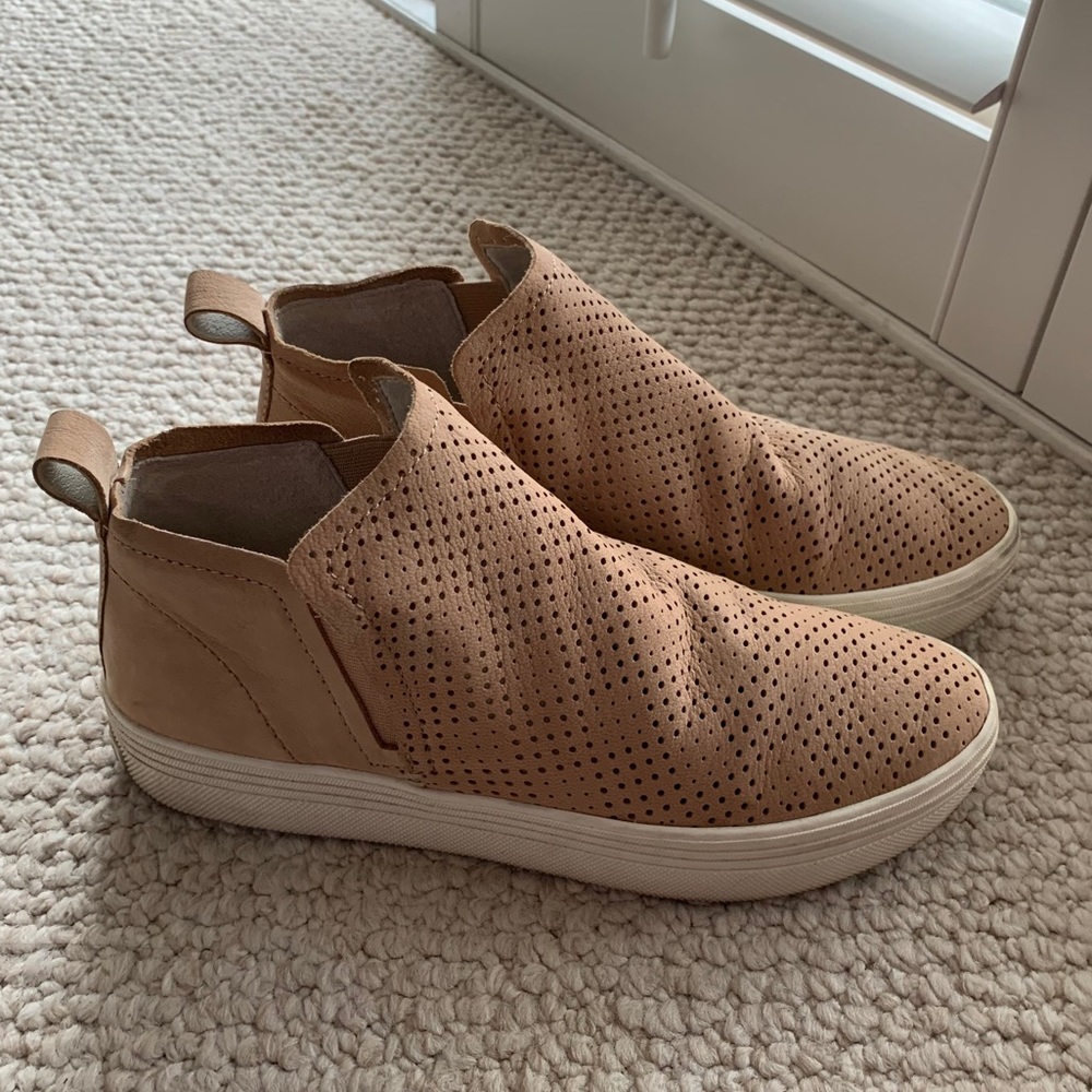 Blush High Top Perforated Leather Slides